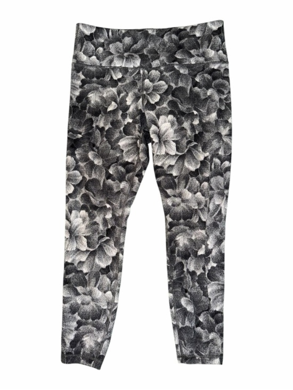 Athleta Elation Textured Black & White Floral Leggings
